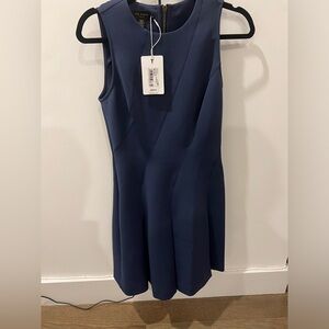 Navy Ted Baker PLAIN NEOPRENE SKATER DRESS